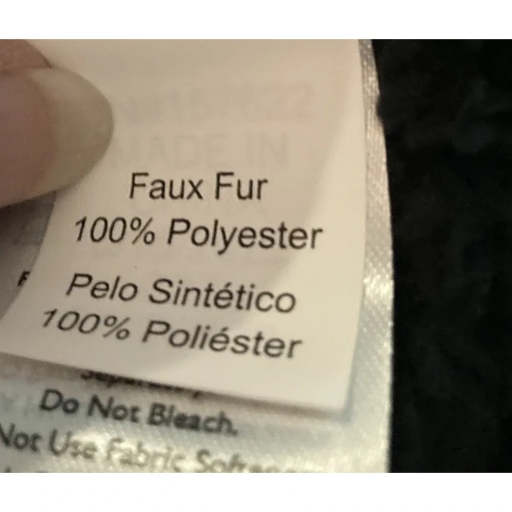 Eddie Bauer Womens 1/4‎ Zip Sweater Mock Neck Faux Fur Size XL Black Gray Cozy - Picture 8 of 9